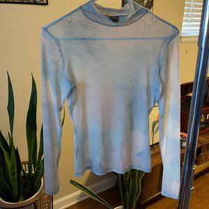 mesh blue top rave/festival size xs